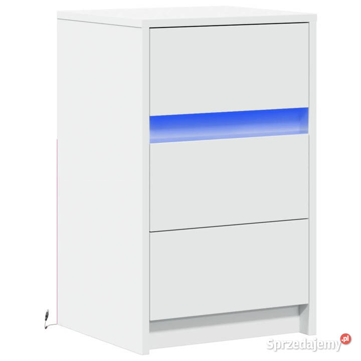 Szafka nocna z LED biała materiał drewnopochodny Warszawa