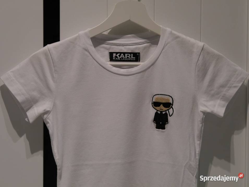 Karl Lagerfeld świetna koszulka haftowane logo Wrocław