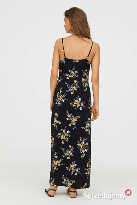 Sukienka HM czarna żółte kwiaty 46 3XL plus size Rozmiar 46 Szczecin