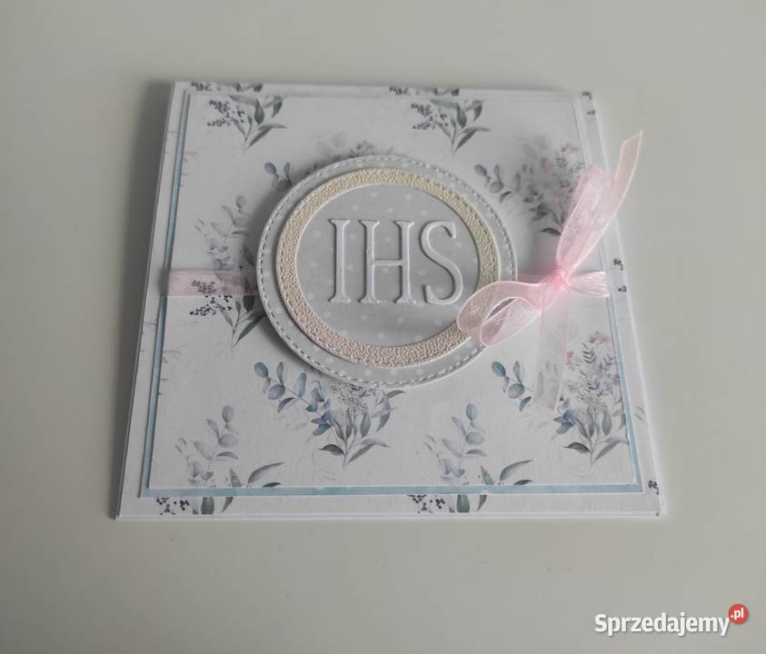 Kartka ręcznie robiona na Komunię Świętą Rękodzieło Łódź