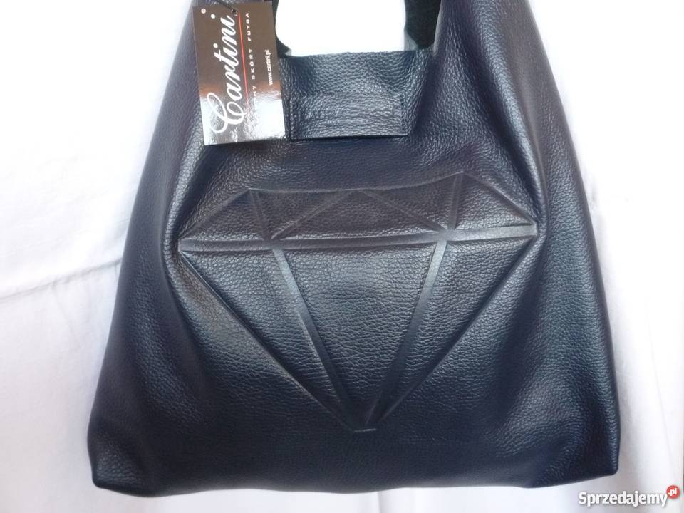 NOWA Granatowa Torebka Skórzana Laura Biaggi Torby i torebki Szczecin
