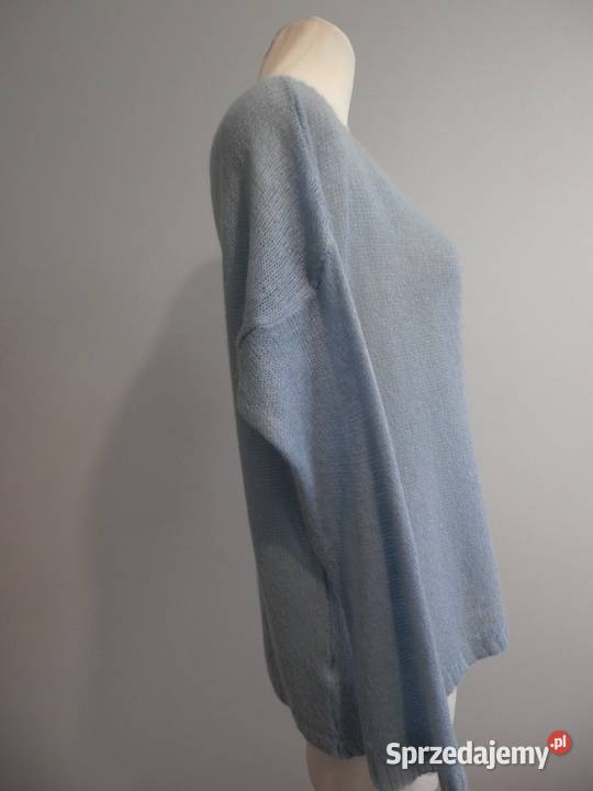 Sweter Moherowy Wełniany Baby Blue Niebieski Łomża