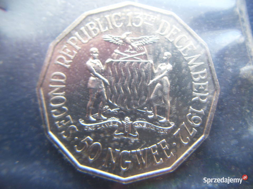 Stare monety 50 ngwee 1972 Zambia stan menniczy Lesko