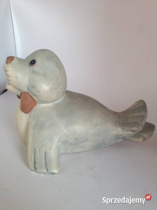 Ceramiczna figurka zwierzę morskie mors lubelskie Zamość