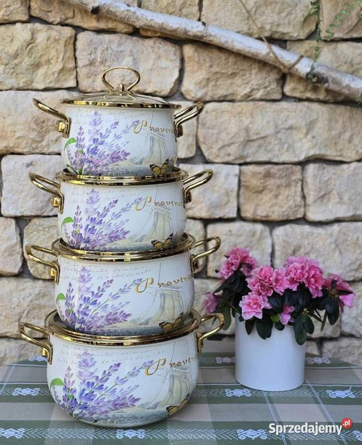 Promocja 199 zl Garnki emaliowane Lawenda Dom i Ogród Zabrze sprzedam