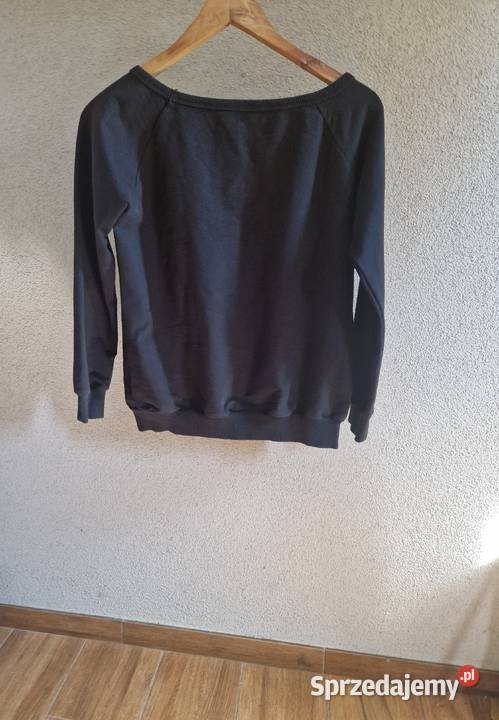 Bluza Czarna Damska dekolt w łódke ozdobny przód Adidas Kraków