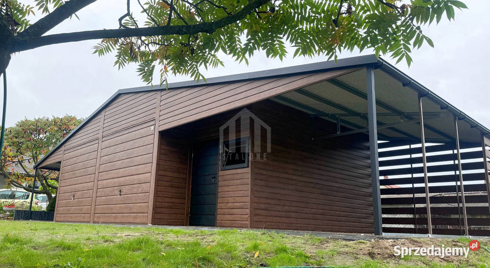 Garaż blaszany 8x6 wiata brama uchylna drzwi Toruń