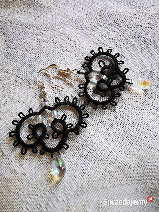 Kolczyki frywolitkowe Kolczyki Wiśniowa