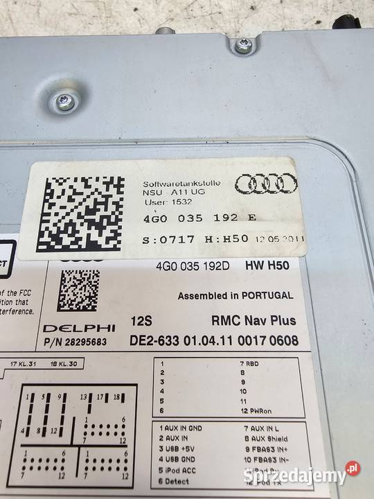 JEDNOSTKA MMI 3G SD AUDI A6 C7 A7 4G0035192E Przystajń