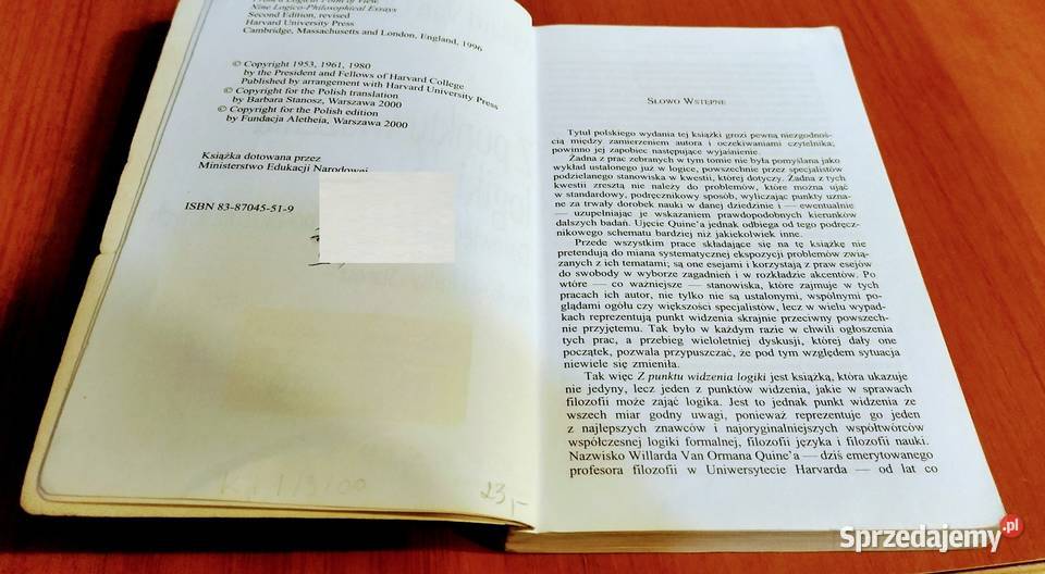 Z punktu widzenia logiki dziewięć esejów Gdańsk