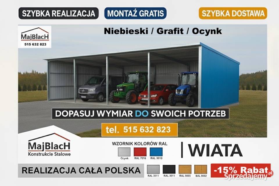 Kolory RAL WIATA OCYNKOWANA GARAŻ BLASZANY Goleniów