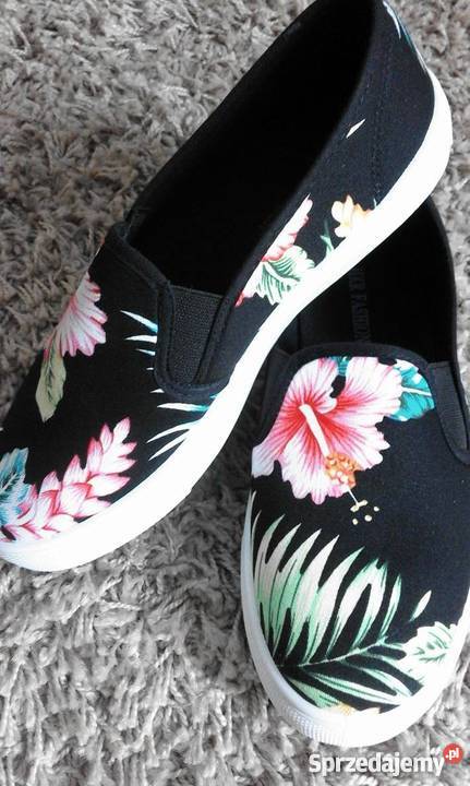 Trampki slip on kwiaty Inna marka Obuwie sportowe