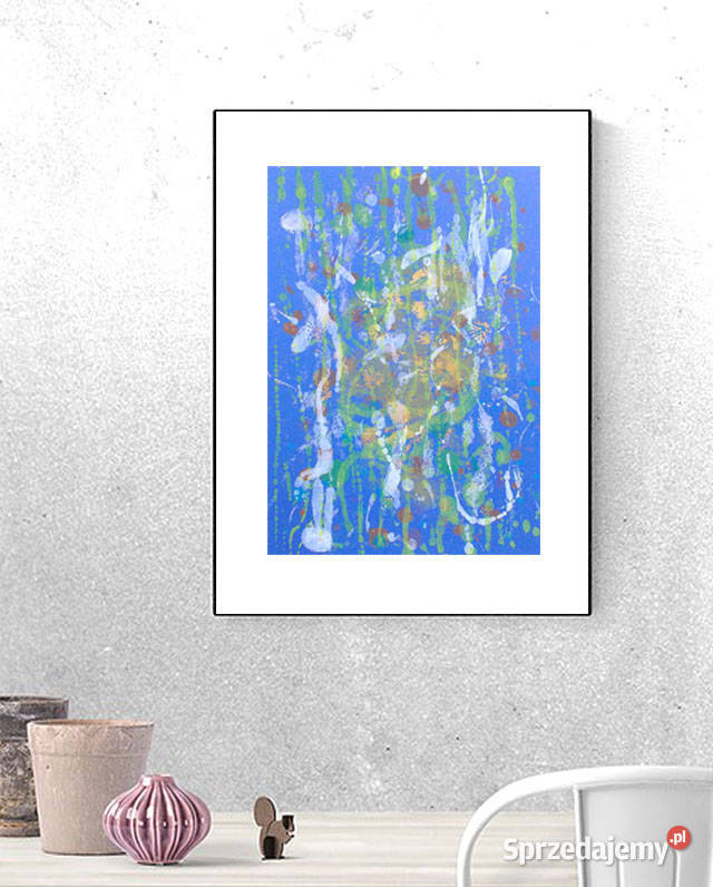 abstrakcja grafika garant minimalizm dekoracja odcienie błękitu Bydgoszcz