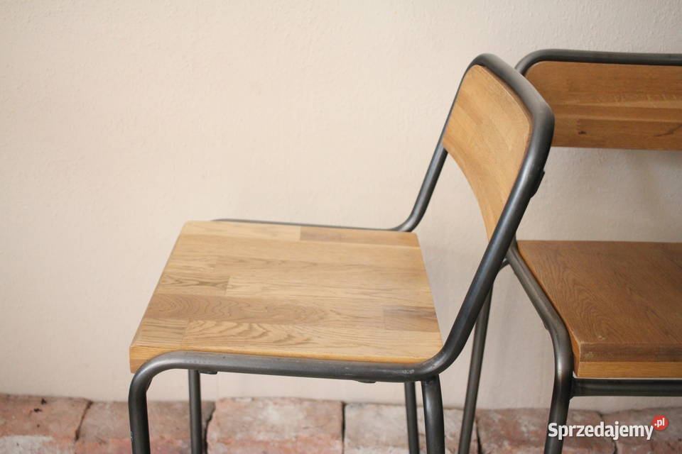 Drewniane hokery do jadalnisalonu metalowa rama Pszczyna