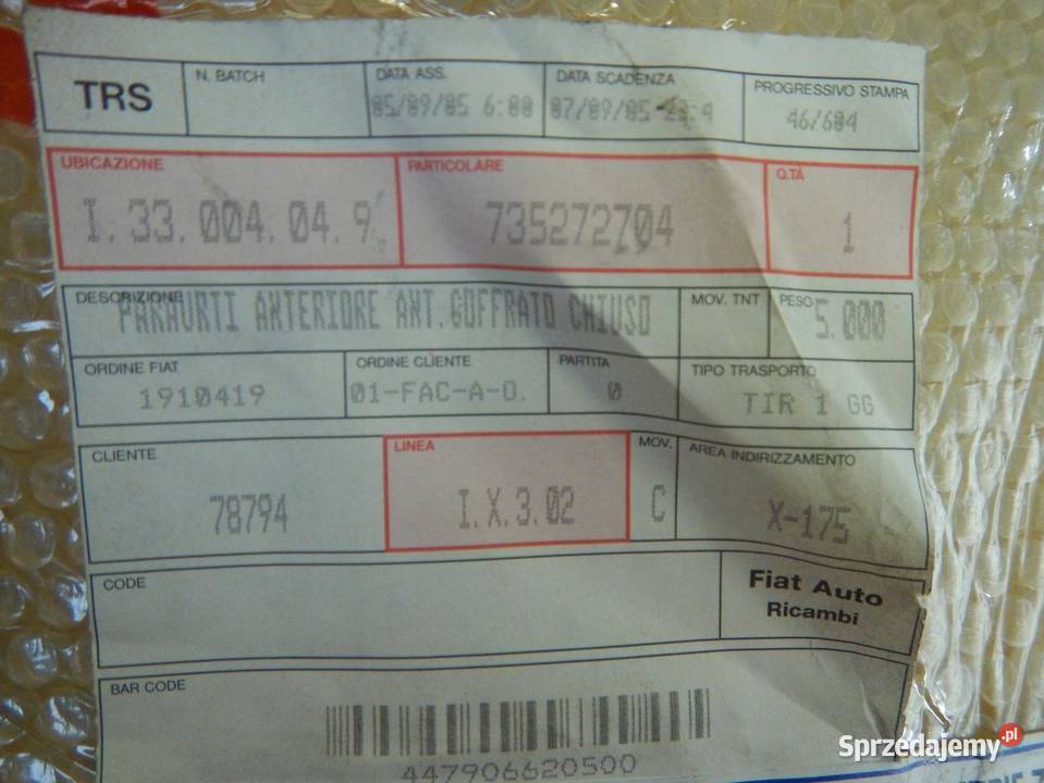 ZDERZAK PRZEDNI PRZÓD FIAT PUNTO II 9903 lubelskie