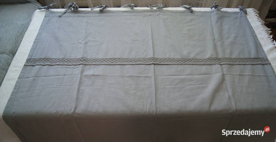 Firany zasłony SHABBY Chic szare PIĘKNE dolnośląskie Dobroszyce