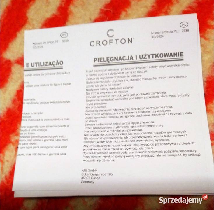 Termos marki Crofton ze stali nierdzewnej