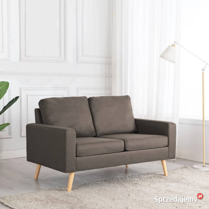 2osobowa sofa kolor taupe tapicerowana tkaniną Warszawa
