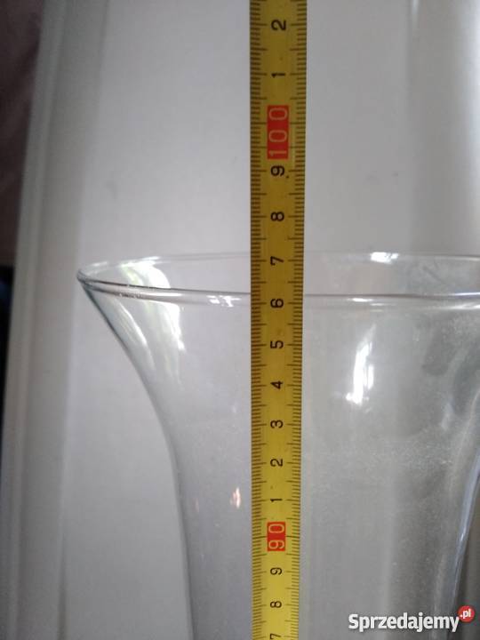 Duży bezbarwny wazon PRL Porcelana i szkło Dąbrowa Górnicza