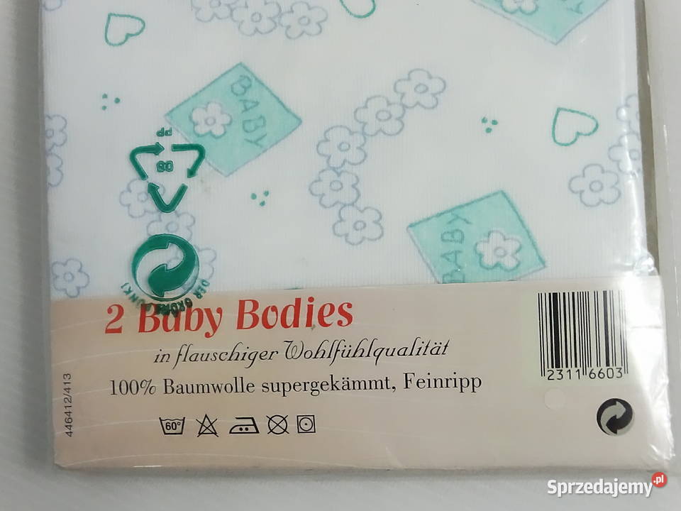 Zestaw 2 nowych uroczych body niemowlęcych z Rozmiar 68 Dla Dziecka lubelskie Biłgoraj