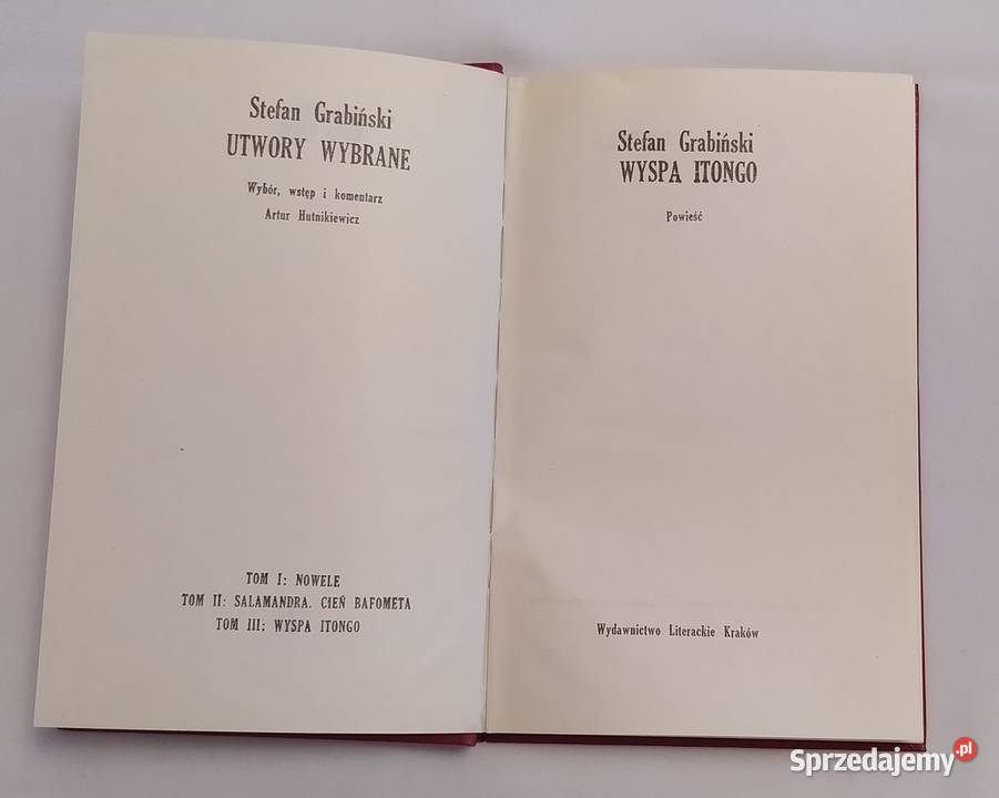 WYSPA ITONGO Stefan Grabiński twarda z obwolutą podlaskie