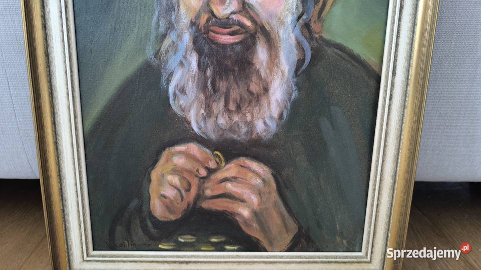 Obraz olejny portret sygnowany Schpilmann Łódź