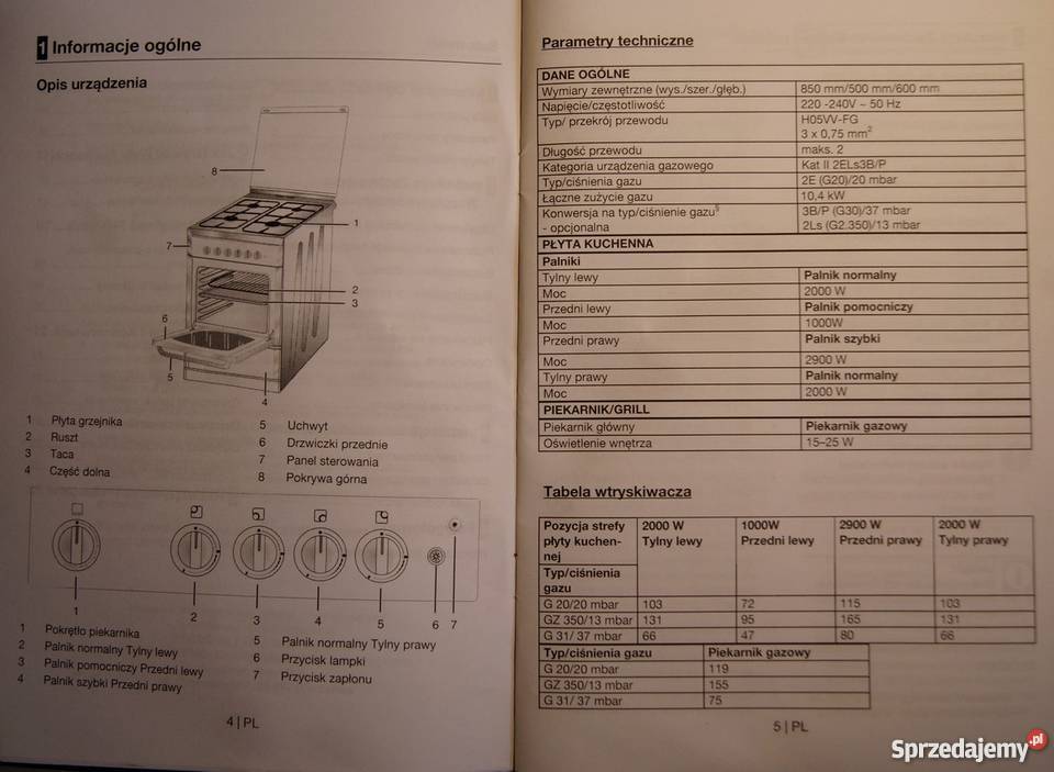 Kuchenka gazowa BEKO CG 51020 S Wyposażenie wnętrz Szadek