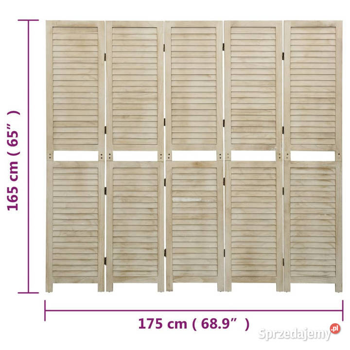 Parawan pokojowy 5panelowy 175x165 drewno mazowieckie Warszawa