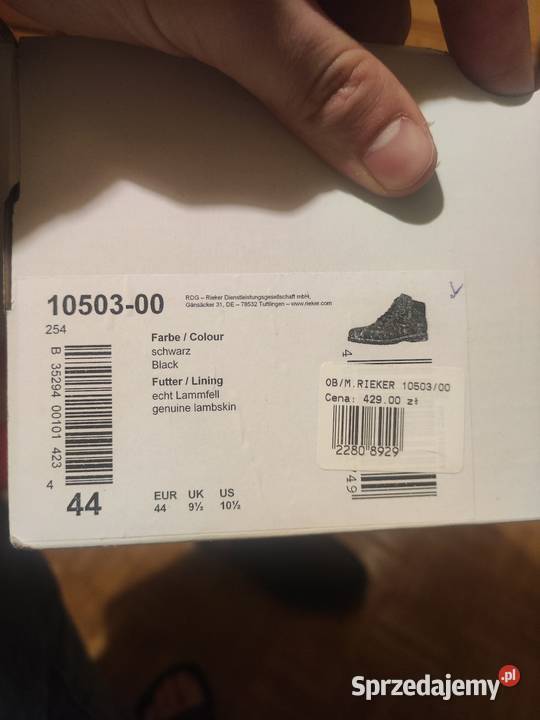 Buty zimowe Rieker czarny Warszawa sprzedam