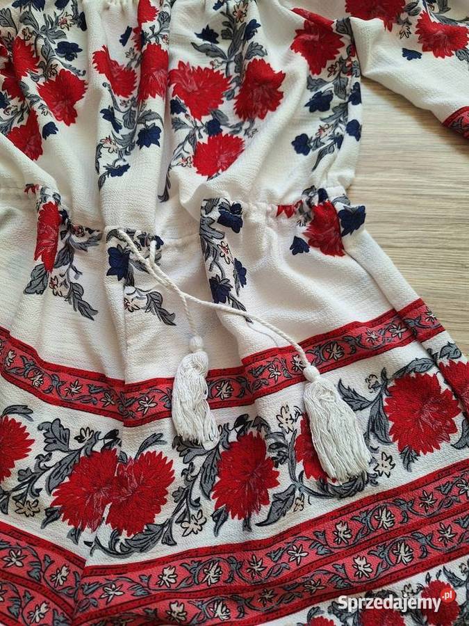 Piękny letni kombinezon krótki hiszpanka biały