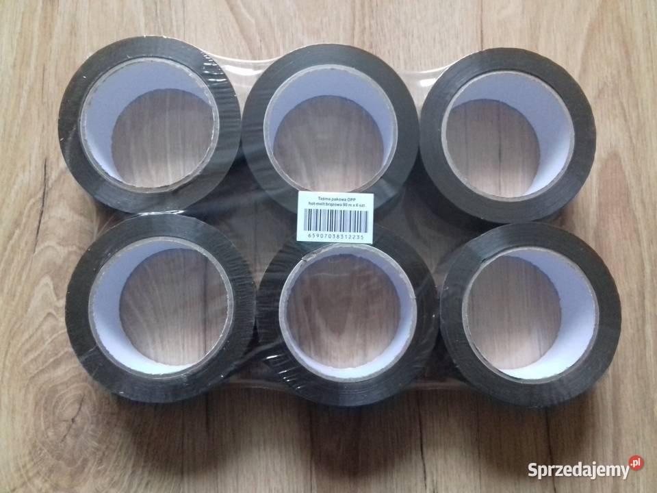 6x Taśmy pakowe przylepne brązowe 48mmx90m klej Pozostałe Bydgoszcz