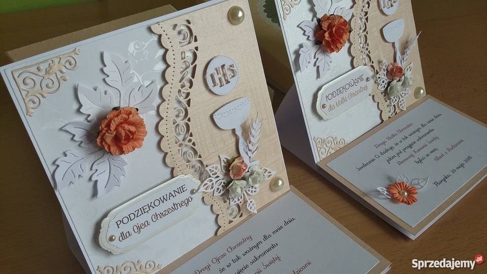 Karta z kielichem Podziękowanie komunijne kujawsko-pomorskie Zbójno