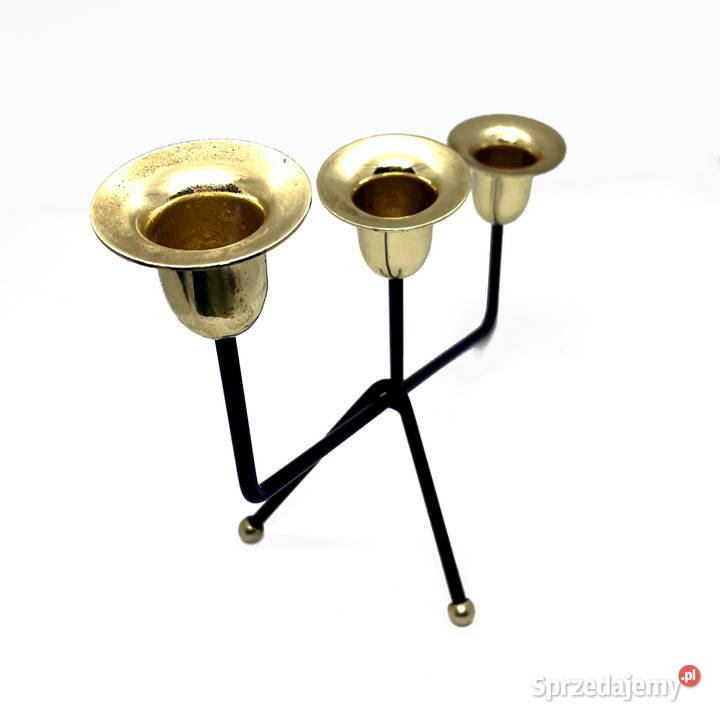 Minimalistyczny świecznik stołowy Belgia lata 70 Wyposażenie wnętrz