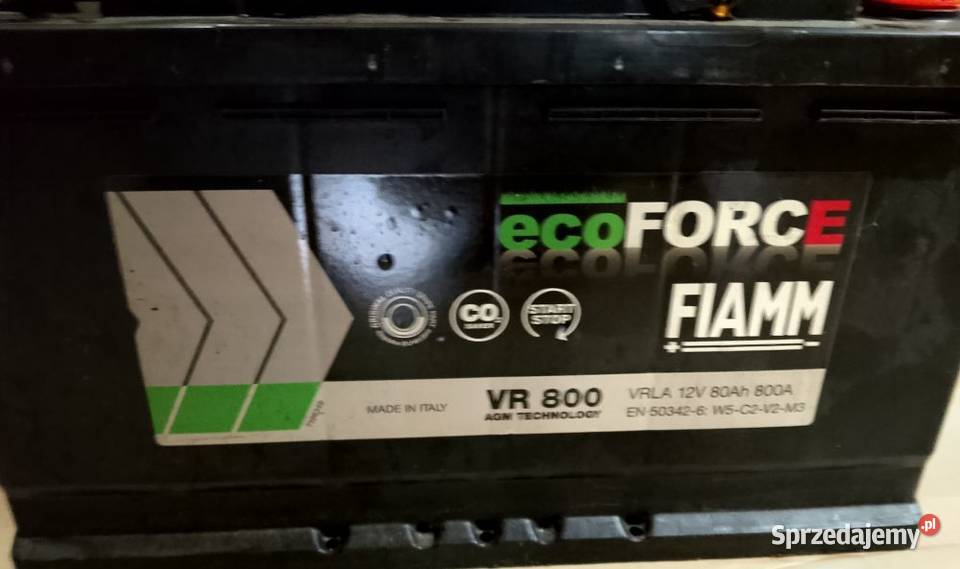 Akumulator AGM marki FIAMM ecoforce 80Ah prąd osobowe śląskie Gliwice