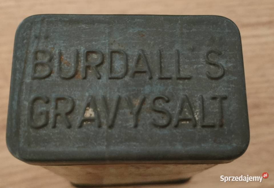 Stara puszka Burdalls Gravy Salt vintage UK lata Wólka Pełkińska sprzedam
