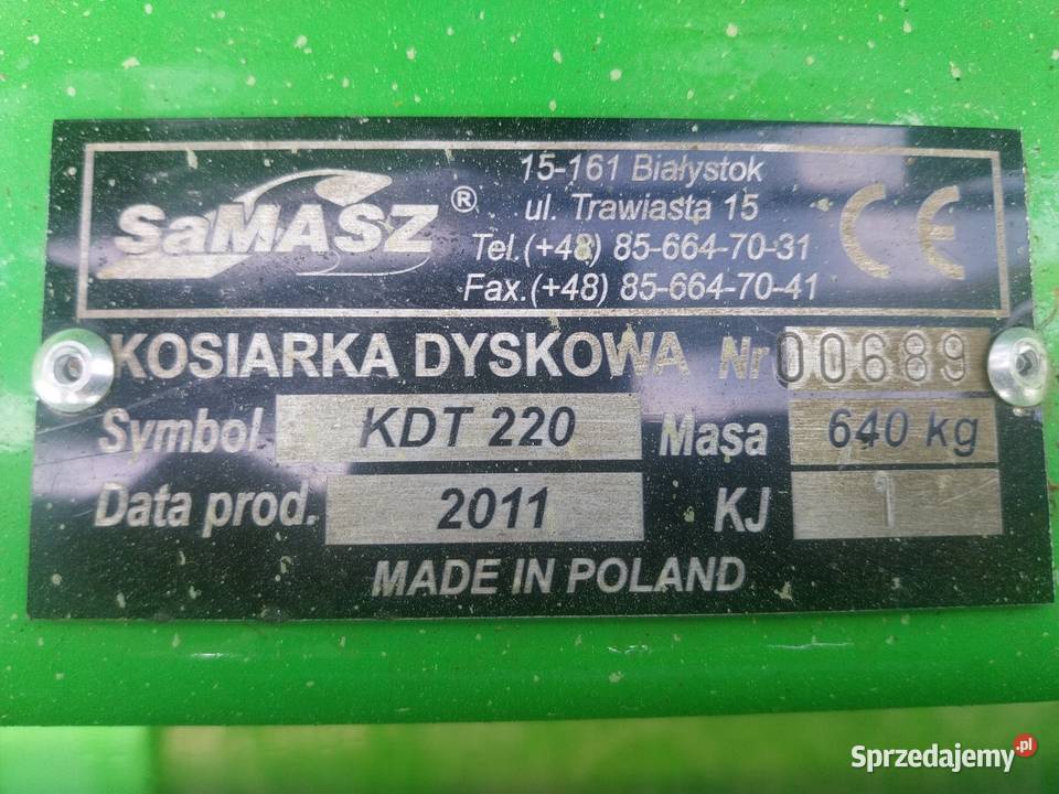 Kosiarka dyskowa samasz kdt mazowieckie