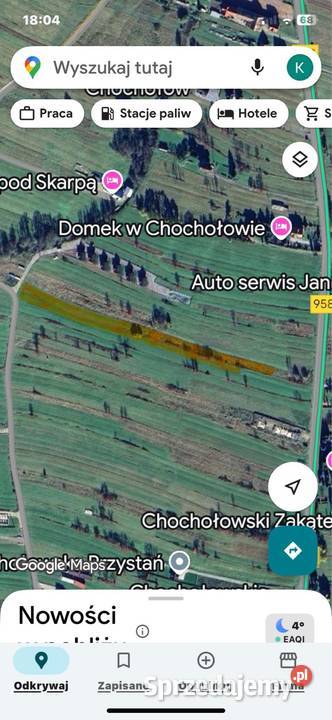 Działka budowlana inwestycja Chochołów z Sprzedaż