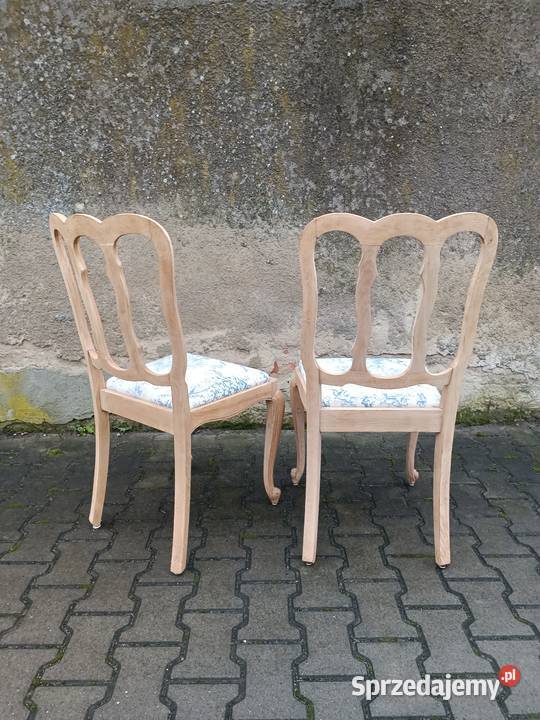 Krzesła drewniane tapicerowane rustykalne boho