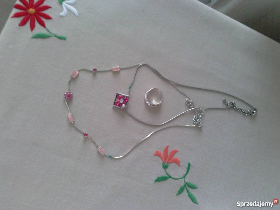 Łańcuszek pierścionek zawieszka komplet na pomorskie Gdańsk