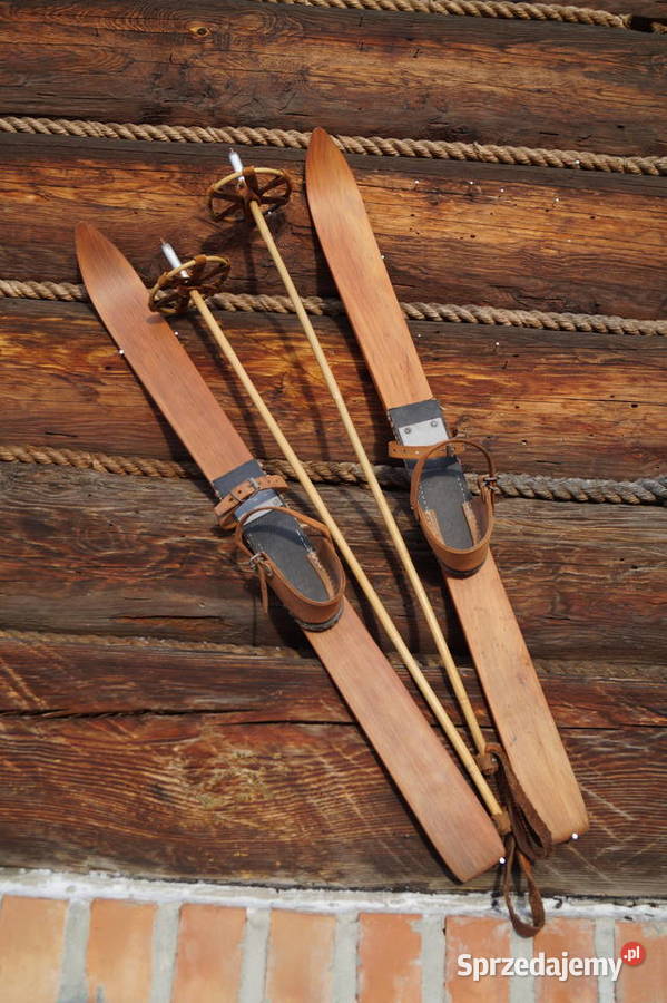 Stare narty dziecięce 90 kijki podkarpackie Pruchnik