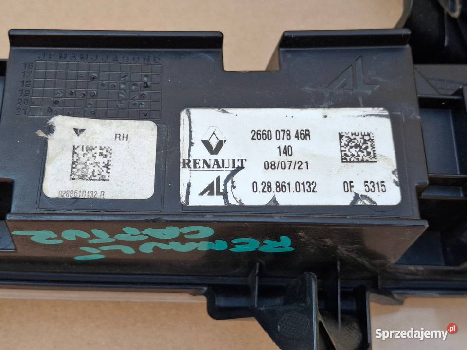 RENAULT CAPTUR LIFT HALOGEN LED DRL PRAWY LAMPA Bieleń