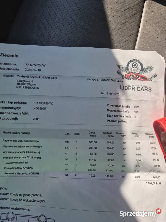 Kia Sorento 25 crdi Olsztyn