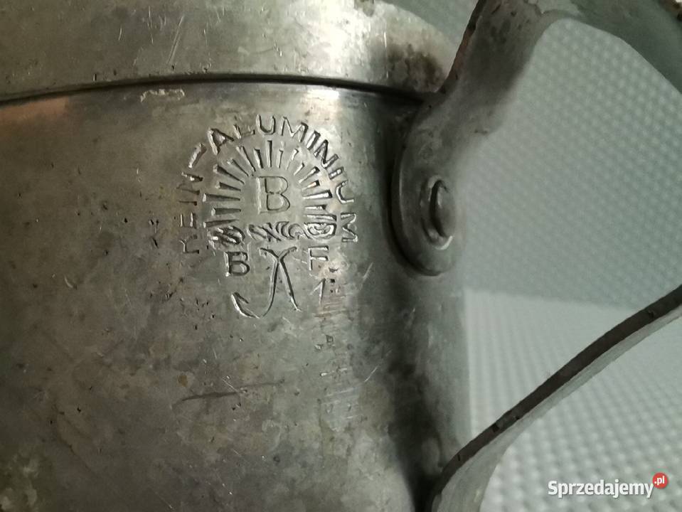 Stary przedwojenny mały kubek aluminiowy 02 śląskie Katowice