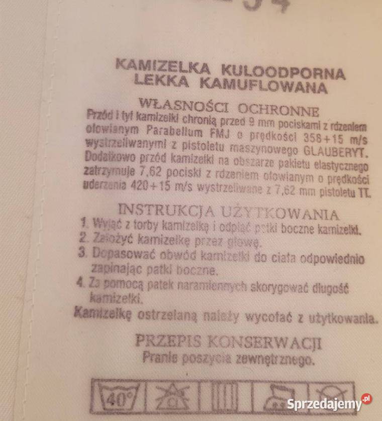 Kamizelka wewnętrzna ochronna MORATEX biała 10 Skierniewice