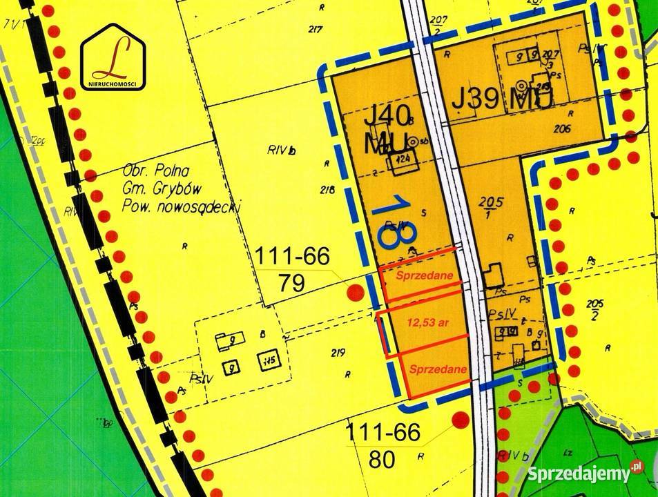 Działka budowlana o pow 1253ar Polna gmina 76zł/m2