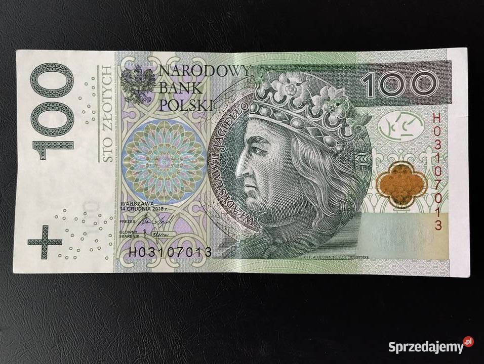 Banknot 100 2019r radar HO3107013