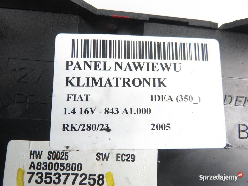 KLIMATRONIK FIAT IDEA 350 735377258 osobowe