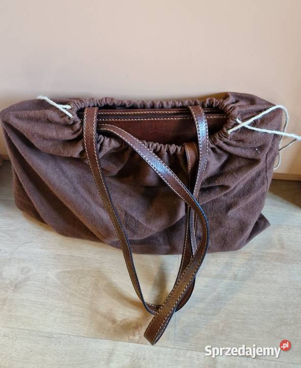 TOREBKA marki THE BRIDGE z naturalnej skóry brązowy/beżowy lubelskie Lublin
