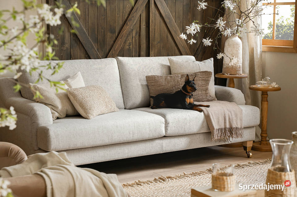 Dwuosobowa sofa rustykalna na kółkach Diana Wrocław
