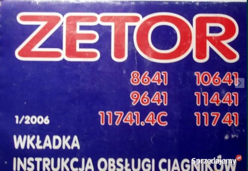 Zetor Forterra 11641 instrukcja obsługi katalog